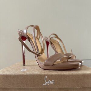 Christian Louboutin Loubi Queen 120 mm Sandals - Size 38 - Lamb nappa leather